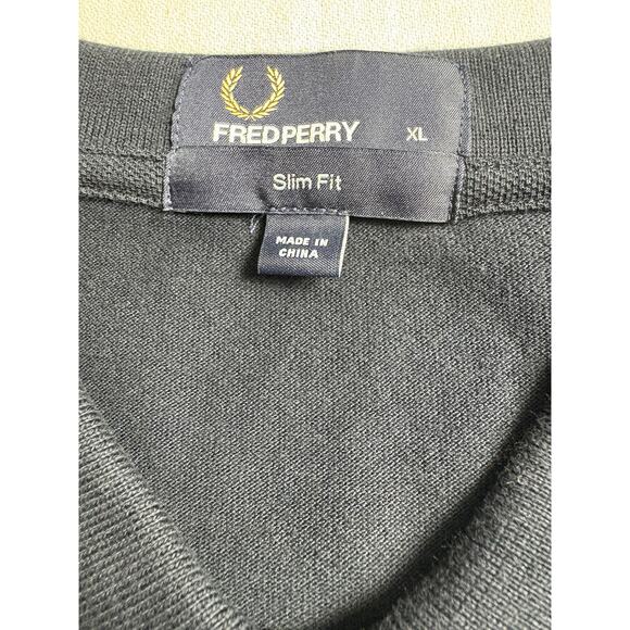 Fred Perry Polo Shirt Men's XL Slim Fit Navy & Gray Short Sleeve 100% Cotton - Picture 4 of 7